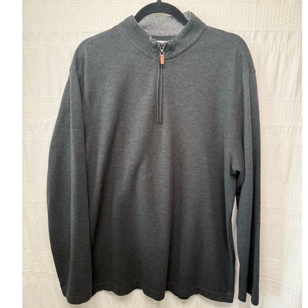 Mizzen Main Wooster or Fairway 1/4 Zip Pullover, Charcoal Gray, XL